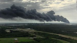 The SpaceX explosion from a distance. (Credit: CNN)