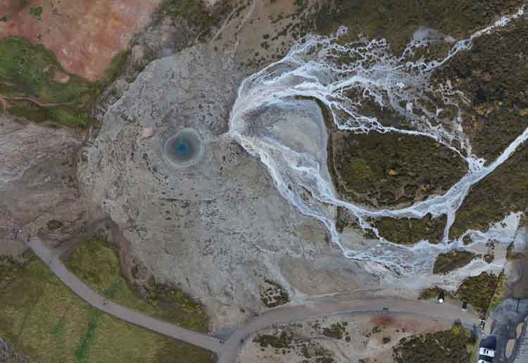 Geysers Launch in Land of Fire and Ice