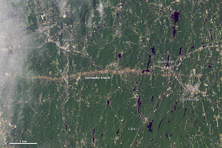 Tornado's Giant Scar Visible From Space