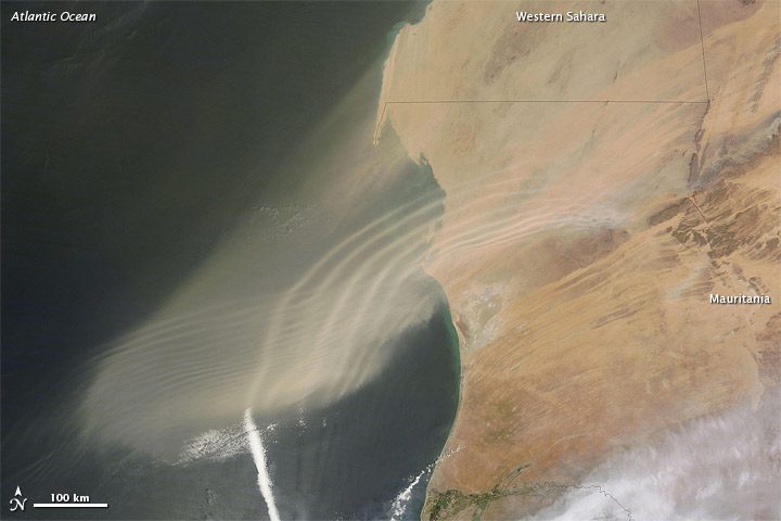 Waves of Dust Dance off African Coast