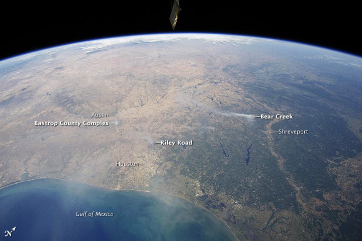 Space Station Astronauts Observe Texas Wildfires