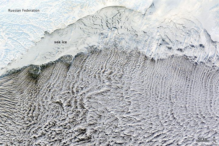 A Cloud Highway Hovers Over the Bering Sea