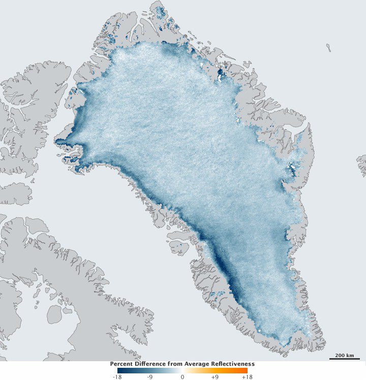 Greenland Ice Growing Darker