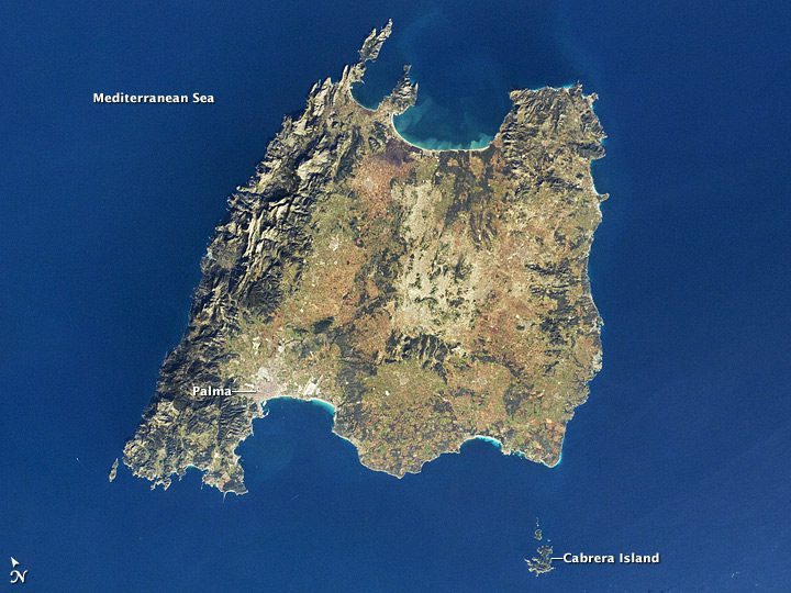 Cloud-Free Majorca from Space