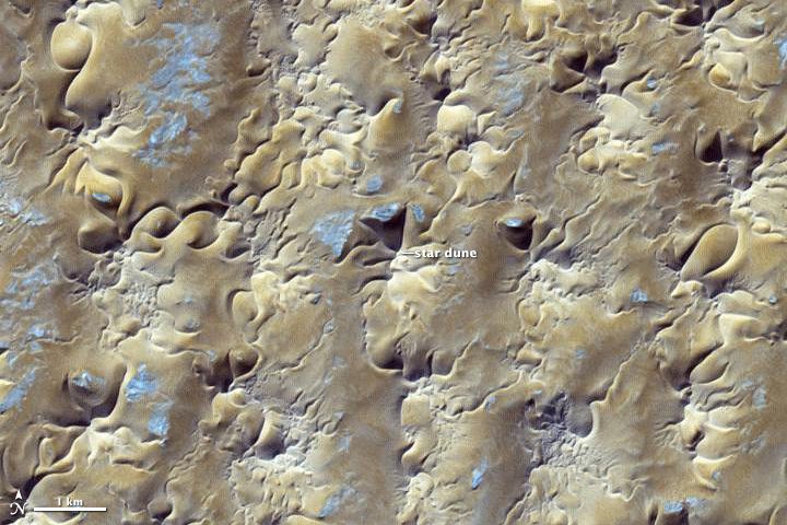 Whacky Winds Carve Out Desert Star Dunes