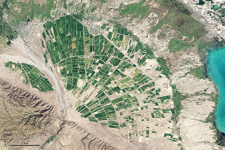 Satellite Spots Perfect Alluvial Fan in Kazakhstan