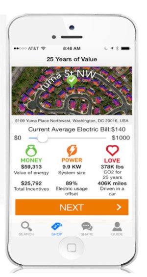 In December 2013, Geostellar launched SolarMojo, a free mobile app that allows homeowners to compare solar installation and financing plans from industry leaders and purchase a system with the push of a button.