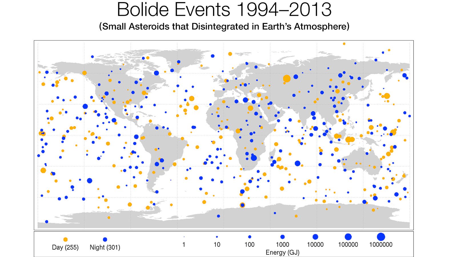 New Map Shows Frequency and Distribution of Small Asteroid Impacts on Earth