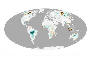 A NASA Earth Observatory map by Joshua Stevens and Jesse Allen uses data from the Global Fire Assimilation System (GFAS) and the State of the Climate in 2014 report.