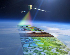 The FLEX satellite will provide global maps of vegetation fluorescence, which can be converted into an indicator of photosynthetic activity. (Credit: ESA/ATG medialab)