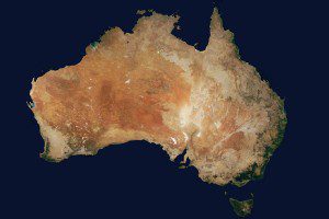 To provide a seamless mosaic of Australia, Landsat 8 scenes were color balanced and radiometrically corrected in PCI Geomatica OrthoEngine prior to mosaicing.