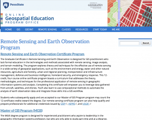 Online students in the PSU Remote Sensing and Earth Observation Program learn to use computational methods to automate the analysis of Earth-observation data and integrate those skills into a GIS workflow.