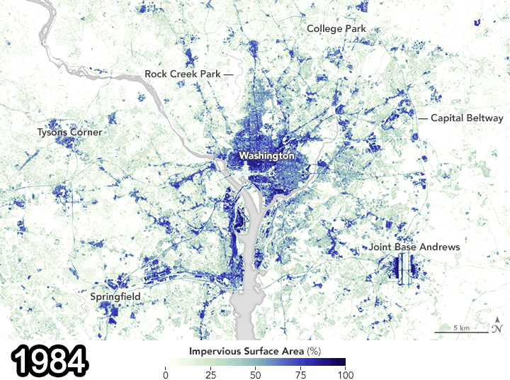 Landsat Data Document Pavement Increase in D.C.