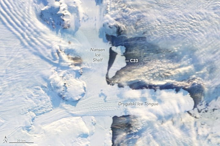 Antarctic Icebergs Break Free