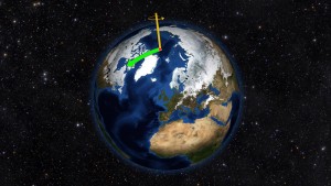 Earth doesn’t always spin on an axis running through its poles; it wobbles irregularly through time, altering direction due to changes in water mass on Earth. (Credit: NASA/JPL-Caltech)
