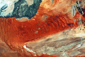 ESA’s Sentinel-2A satellite captured this natural-color image of central western Namibia, which includes the Namib Naukluft Park as well as the world’s oldest desert.