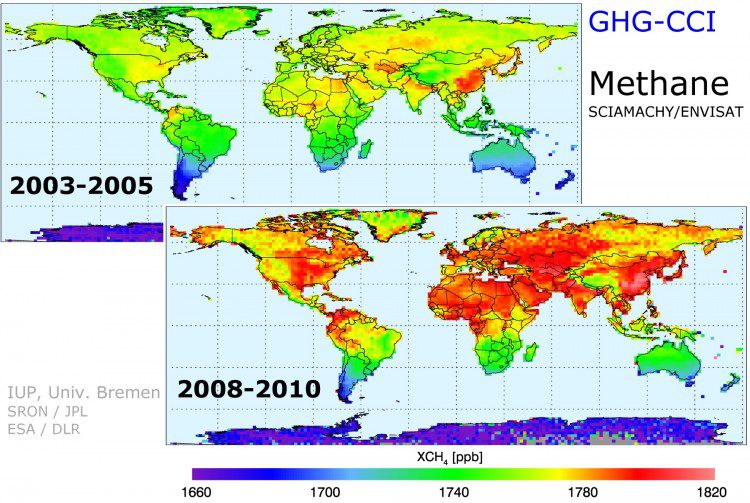 Methane and Carbon Dioxide Levels Still Rising