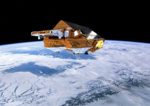 ESA’s Earth Explorer CryoSat mission monitors changes in the thickness of ice sheets and floating marine ice. It also was found to accurately measure coastal sea levels. (Credit: ESA/AOES Medialab)