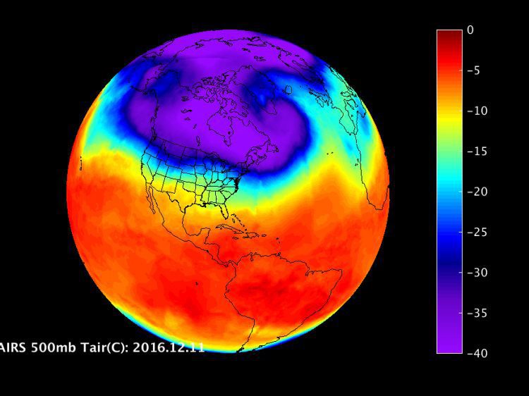 Infrared Imagery Monitors U.S. Cold Snap