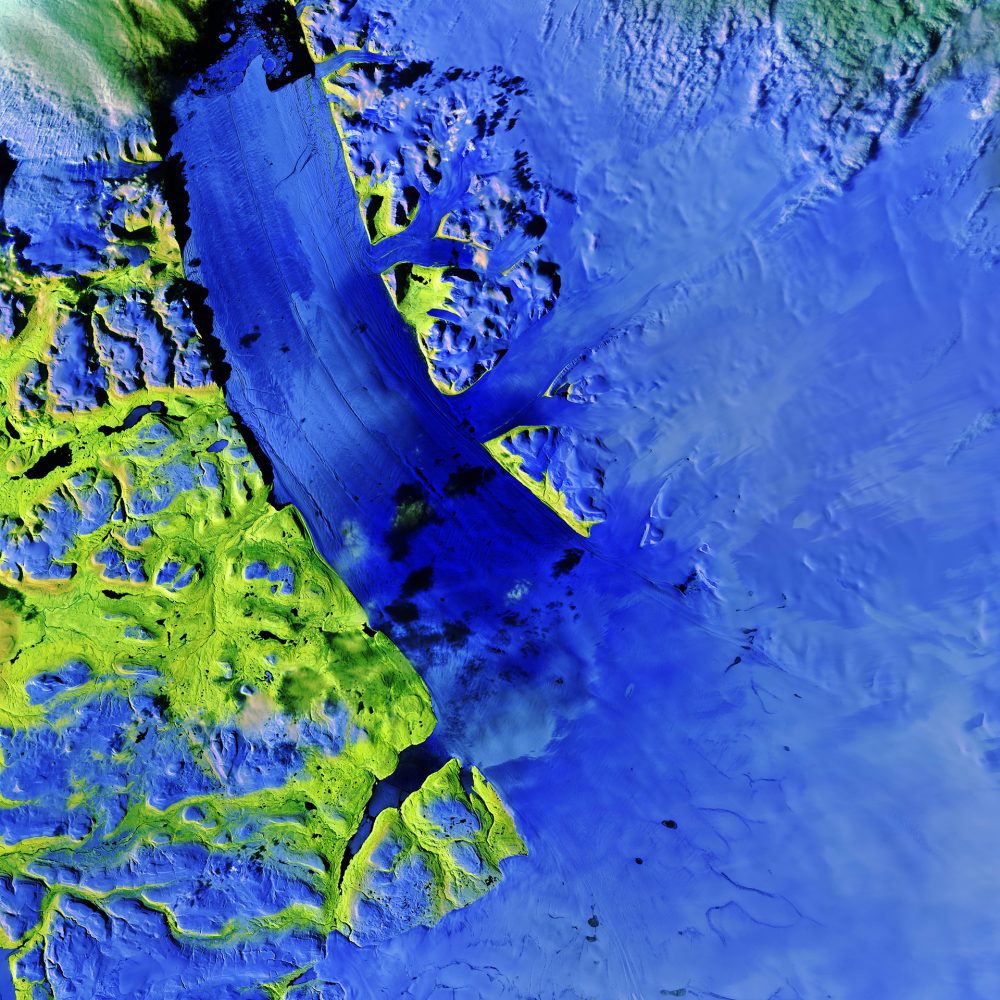 Satellite Tracks Cracks in Greenland Glacier