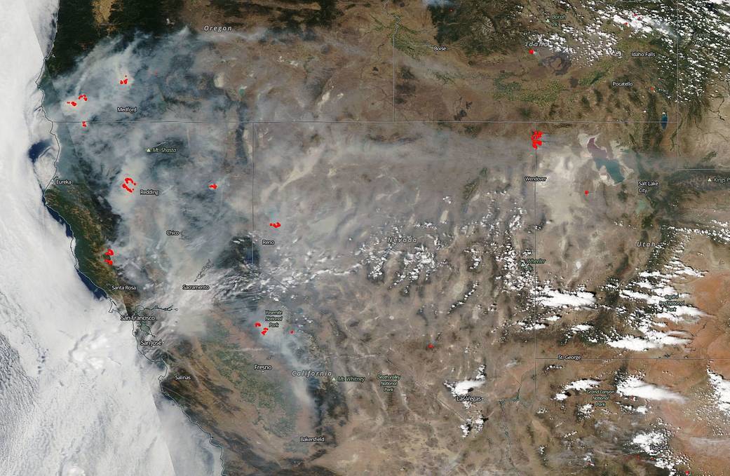 NASA Satellite Shows California Shrouded in Smoke