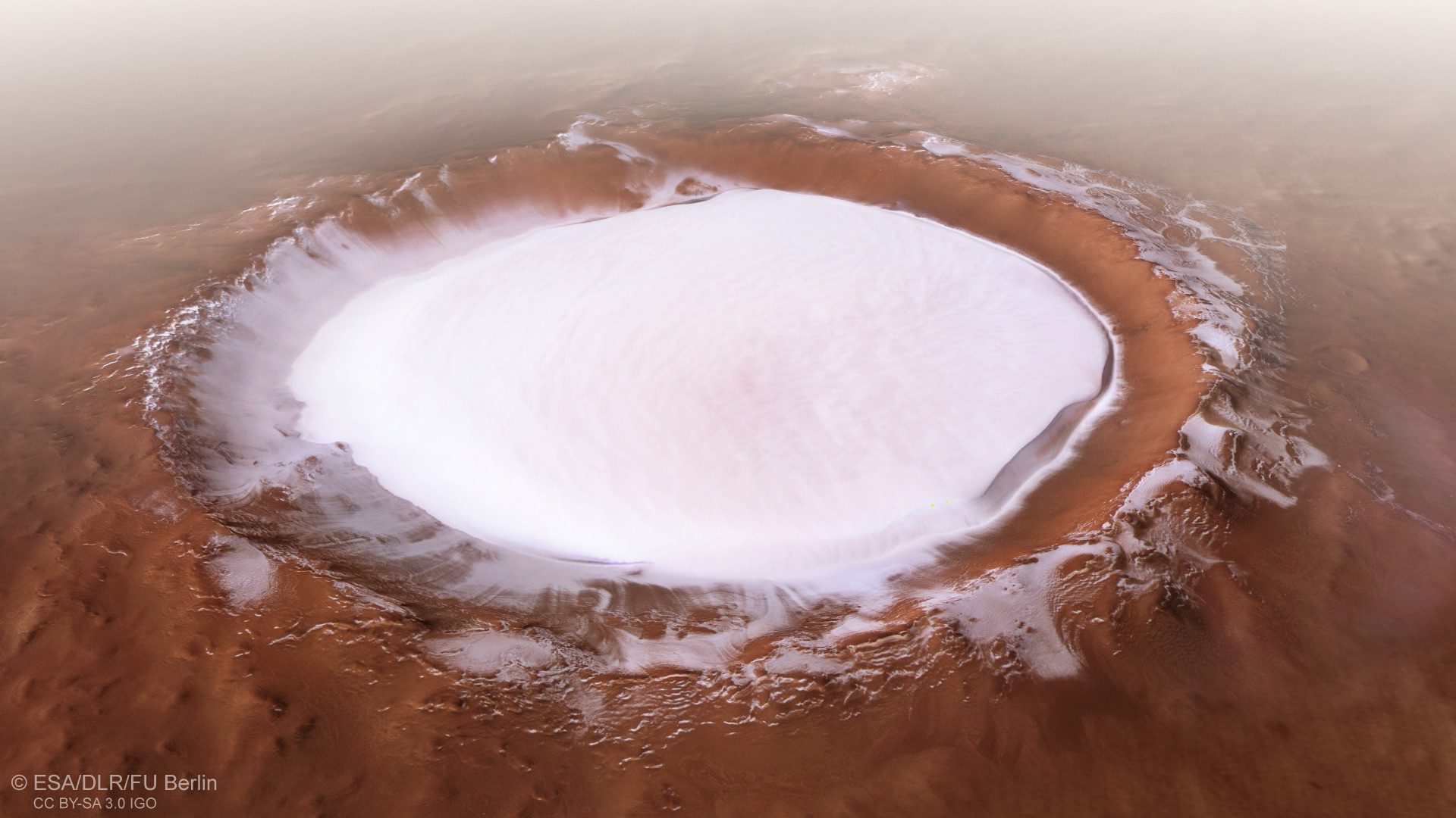 Oblique Perspective View of Mars' Korolev Crater