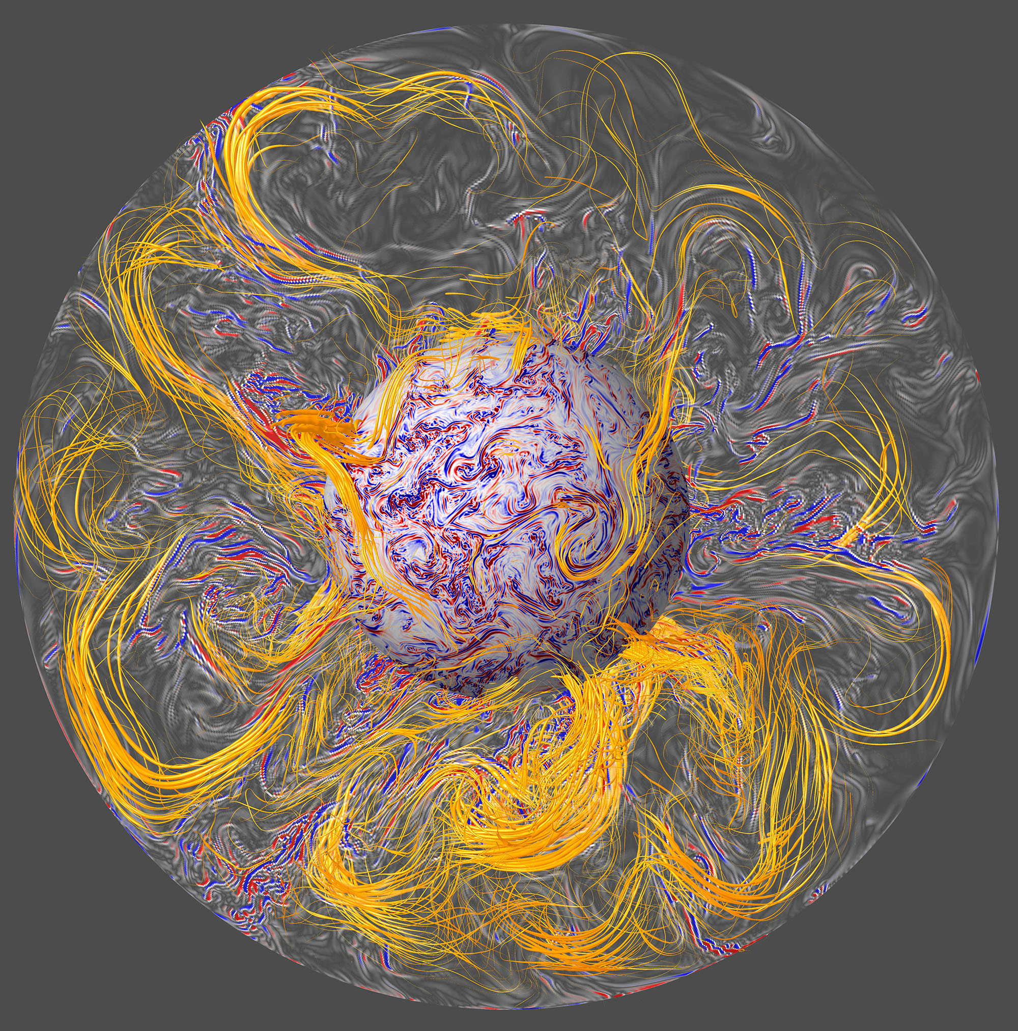 Simulation of the Magnetic Field in Earth's Core