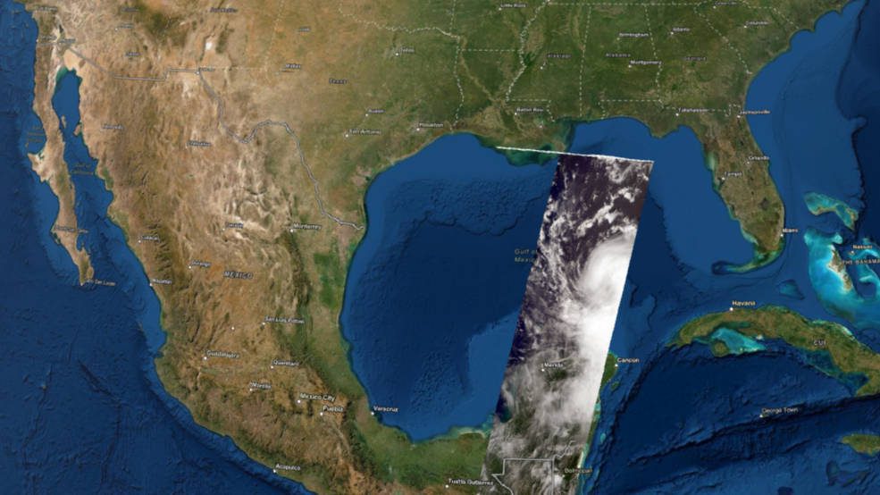 Terra MISR Used To Visualize Cloud-Top Heights From Tropical Storm Laura in 3D